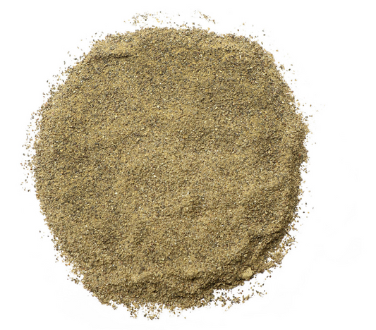 Pile of Bladderwrack powder on a white background