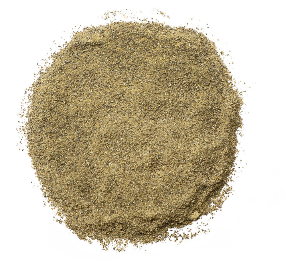 Pile of Bladderwrack powder on a white background