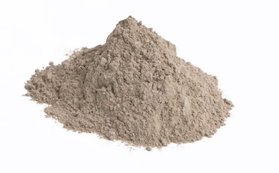 Pile of Sea Moss Mushroom powder on a white background